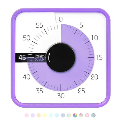 Visual Timer 7.5 inch, 60-Minute Countdown Timer for Kids Classroom Teaching Tool Office Meeting, Mechanical Countdown Clock for Exam Time Management Magnetic Kitchen Timer with Fish Pattern, Blue