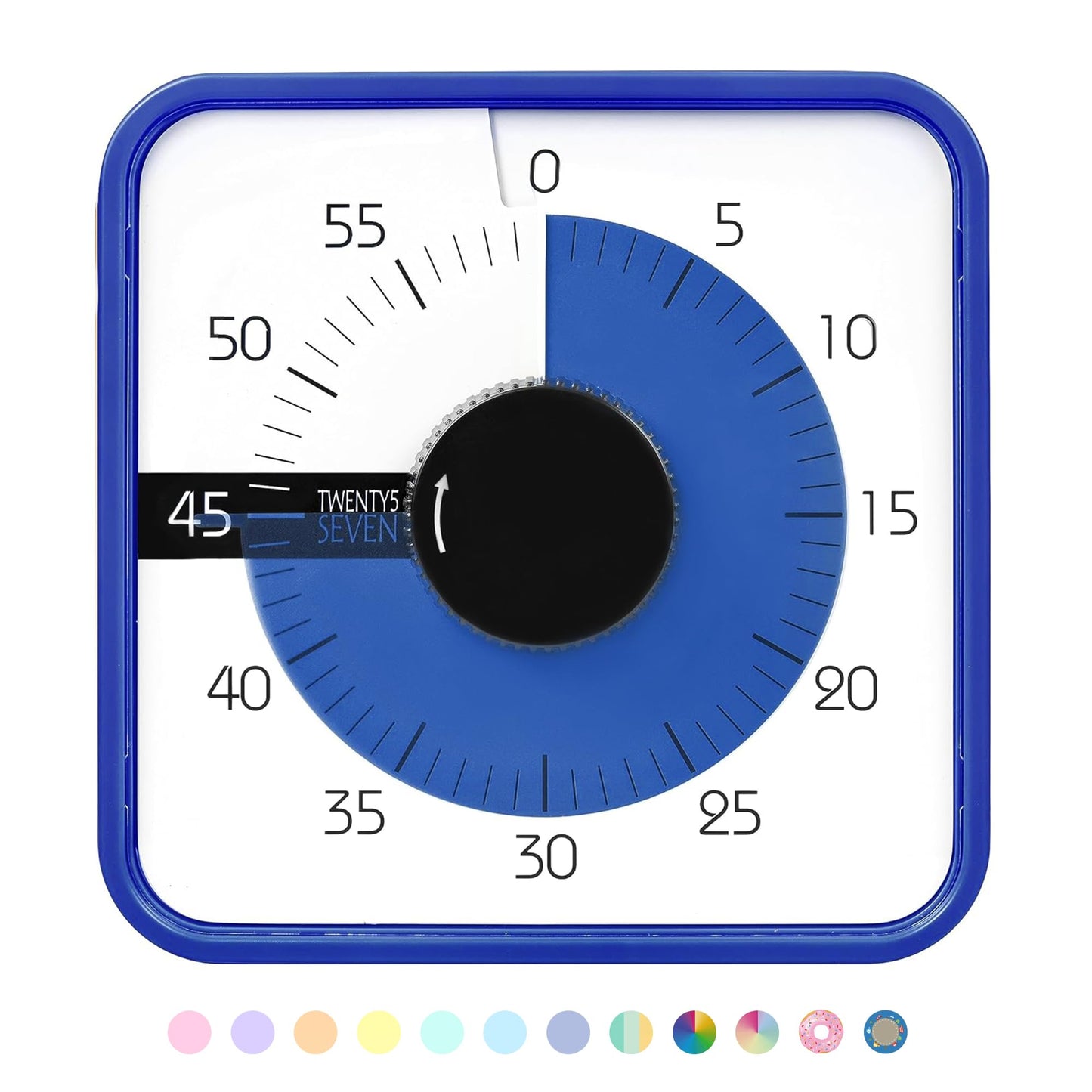 Visual Timer 7.5 inch, 60-Minute Countdown Timer for Kids Classroom Teaching Tool Office Meeting, Mechanical Countdown Clock for Exam Time Management Magnetic Kitchen Timer with Fish Pattern, Blue