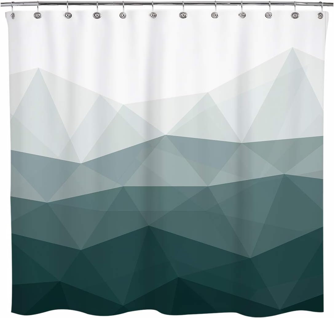 Sunlit Designer Popular Shower Curtain, Ombre Blue Fabric Contemporary Shower Curtains for Bathroom Décor