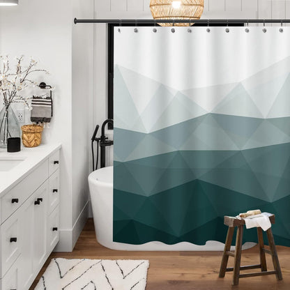 Sunlit Designer Popular Shower Curtain, Ombre Blue Fabric Contemporary Shower Curtains for Bathroom Décor